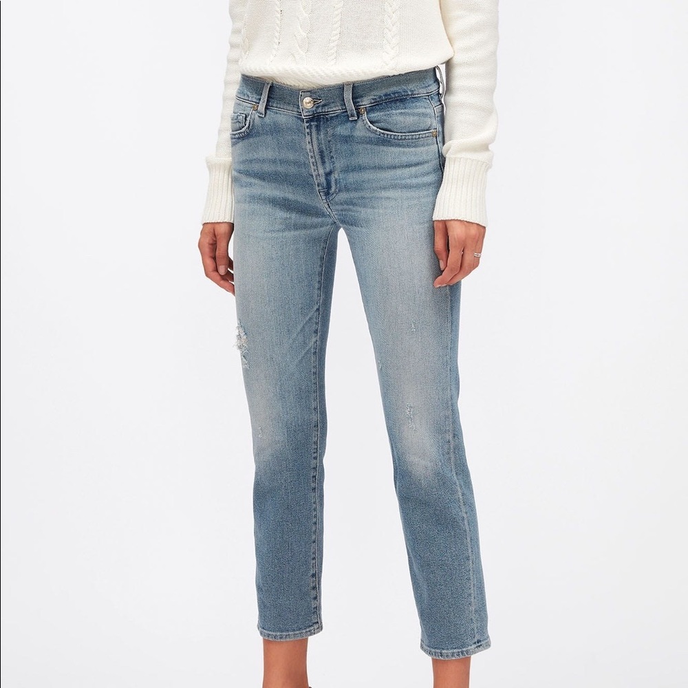 7 for all Mankind Roxanne Light Wash Low Rise Jeans